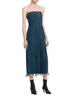 Denim Strapless Midi-Dress