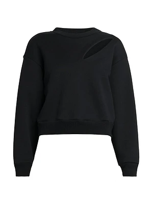 Cotton Slash Crewneck Sweatshirt