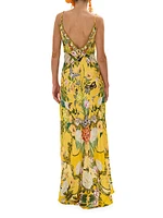 Floral Silk Slip Maxi Dress