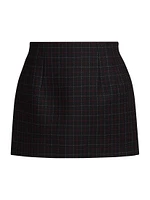 Contour Check Wool Miniskirt