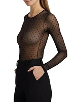 Polka Dot Mesh Bodysuit