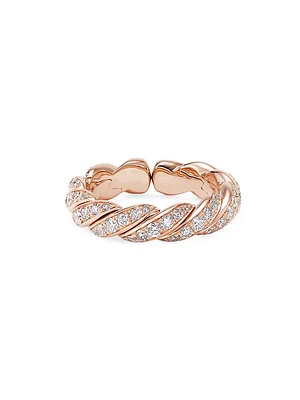 Pavéflex Band Ring in 18K Rose Gold