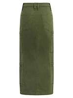 Reconstructed Cargo Midi-Skirt