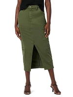 Reconstructed Cargo Midi-Skirt