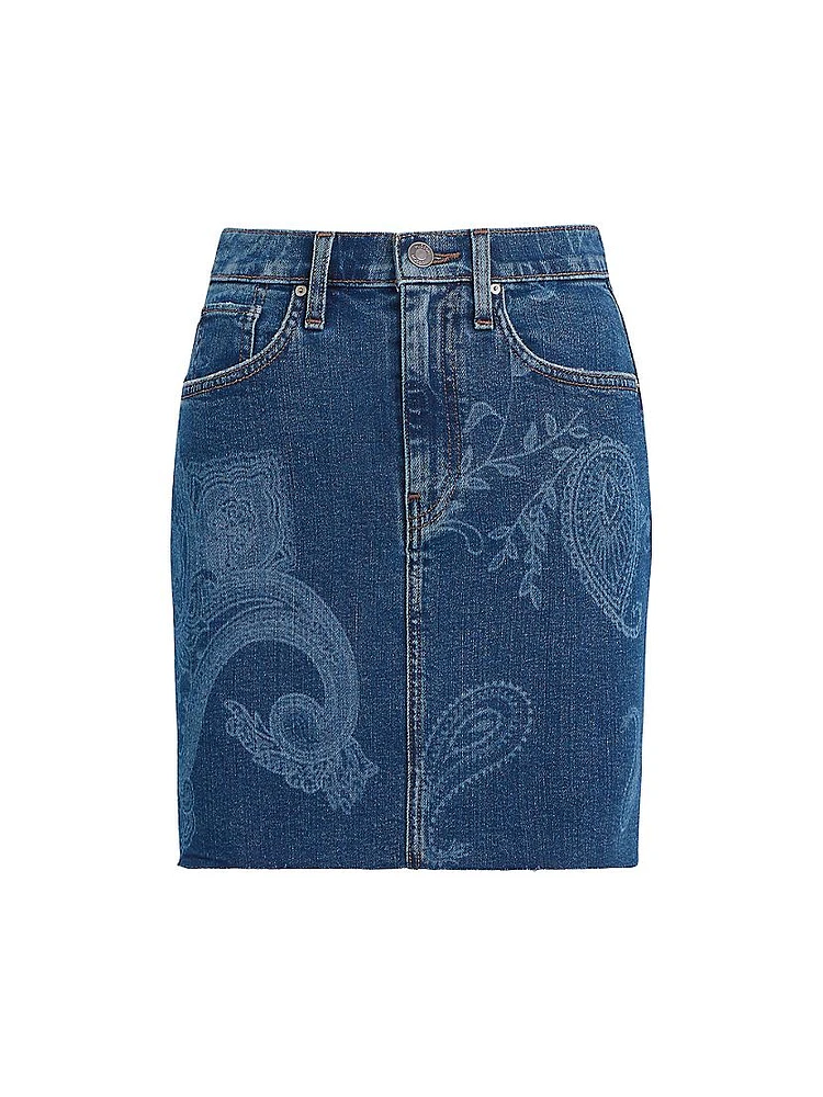 Viper Paisley Denim Miniskirt