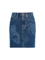 Viper Paisley Denim Miniskirt