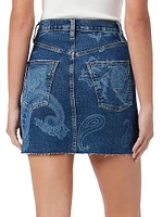 Viper Paisley Denim Miniskirt