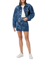 Viper Paisley Denim Miniskirt