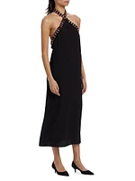 Vette Beaded Halter Midi-Dress