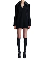 Dante Leather-Collar Minidress