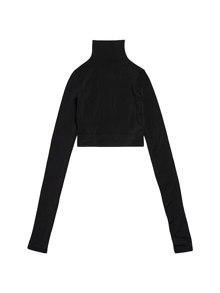 Cropped Turtleneck T-Shirt