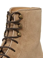 Suede Lace-Up Ankle Boots