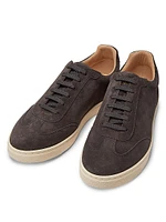 Suede T-Toe Leather Sneakers