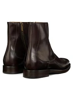 Grained Leather Side-Zip Boots