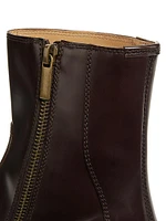 Grained Leather Side-Zip Boots