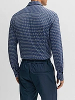 Slim-Fit Shirt Printed Performance-Stretch Material