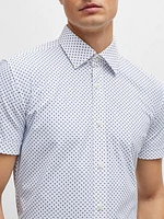 Slim-Fit Shirt in Printed Performance-Stretch Fabric