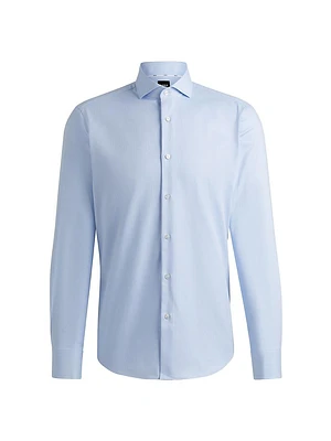 Regular-Fit Shirt Structured Easy-Iron Stretch Cotton