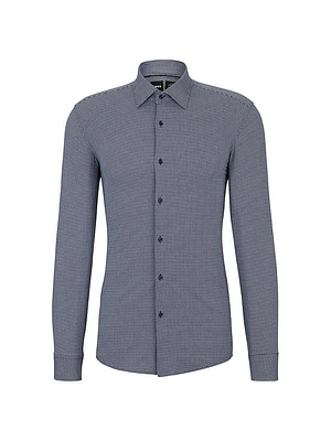 Slim-Fit Shirt Printed Performance-Stretch Material