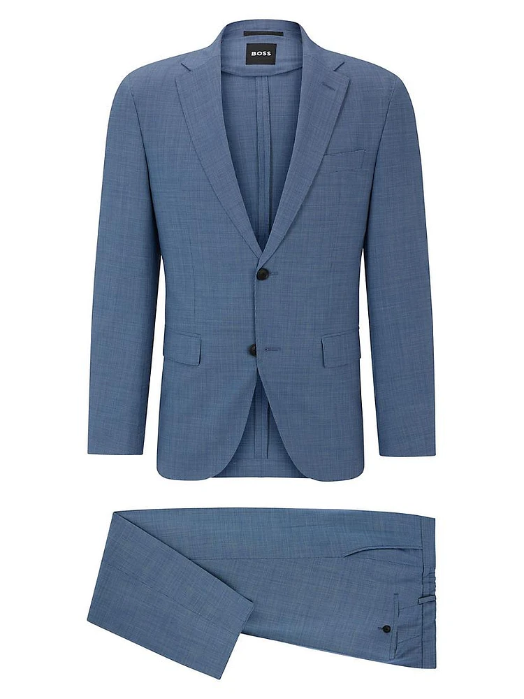 Slim-Fit Suit Micro-Patterned Performance-Stretch Cloth