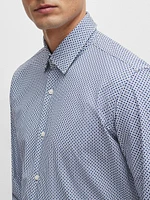 Regular-Fit Shirt Printed Performance-Stretch Fabric