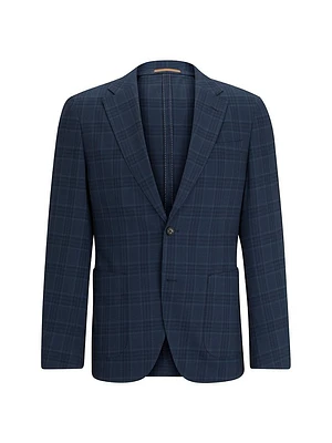 Slim-Fit Jacket a Checked Wool Blend