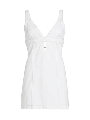 Seamed Denim Shift Minidress