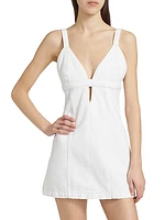 Seamed Denim Shift Minidress
