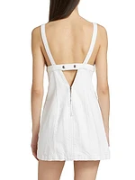 Seamed Denim Shift Minidress