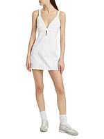 Seamed Denim Shift Minidress
