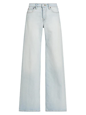 Mid-Rise Stretch Wide-Leg Jeans