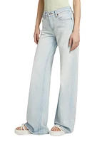 Mid-Rise Stretch Wide-Leg Jeans