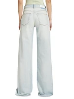 Mid-Rise Stretch Wide-Leg Jeans