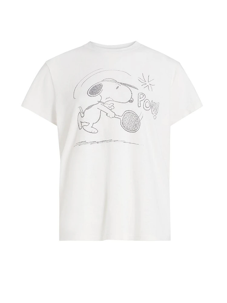 Snoopy™ Slubbed Cotton Jersey Tennis Tee