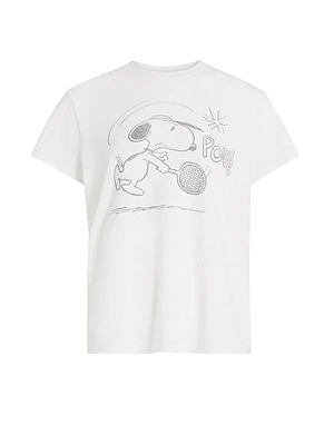 Snoopy™ Slubbed Cotton Jersey Tennis Tee