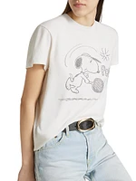 Snoopy™ Slubbed Cotton Jersey Tennis Tee