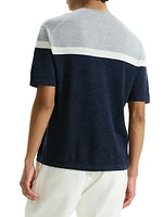 Striped Short Sleeve Crew Pacific Linen