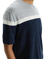 Striped Short Sleeve Crew Pacific Linen