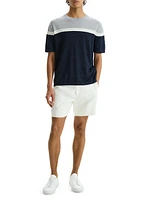 Striped Short Sleeve Crew Pacific Linen