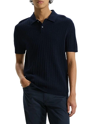 Cable-Knit Polo Shirt