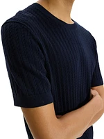 Short-Sleeve Crewneck Sweater