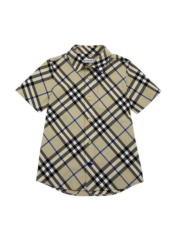 Little Boy's & Check Short-Sleeve Shirt