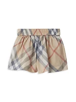 Baby Girl's Check Shorts