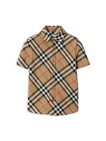 Baby Boy's, Little Boy's & Check Short-Sleeve Shirt