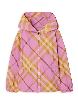 Little Girl's & Tilly Check Zip-Up Jacket