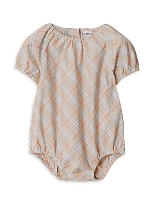 Baby Girl's Check Bubble Bodysuit