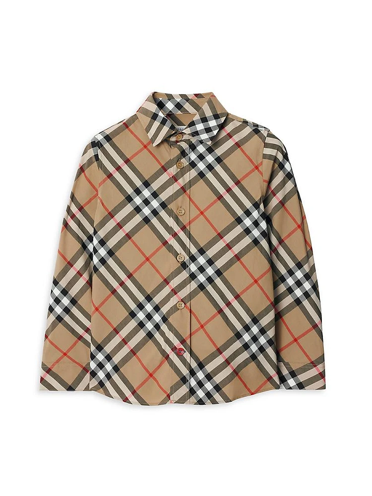 Baby Boy's, Little Boy's & Signature Check Button-Up Shirt