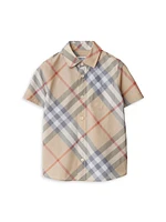 Little Boy's & Check Short-Sleeve Shirt