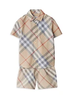 Little Boy's & Check Short-Sleeve Shirt