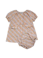 Baby Girl's 2-Piece Check Dress & Bloomers Set